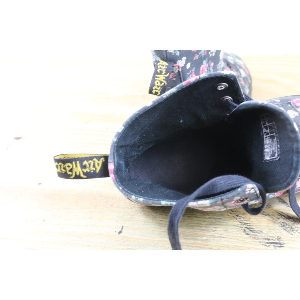 Doc Dr Martens Boots Womens 9 Black Floral Canvas Hackney High Tops Lace Up - Picture 6 of 10